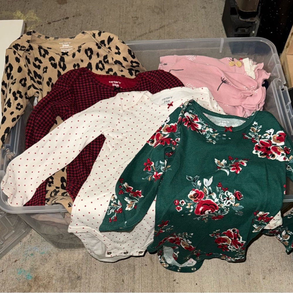 Carter's Multicolor Floral and Polka Dot Bodysuits